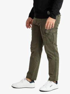 Frankie Malone Pantaloni cargo da uomo con catena