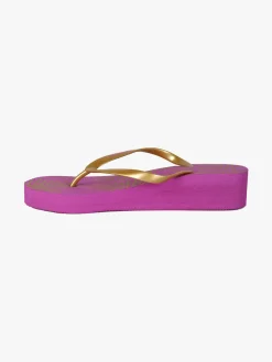 Freddy Infradito donna in gomma con zeppa - fucsia