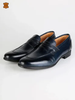 Freetime Mocassini blu in pelle