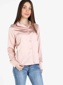 Frenetika Camicia donna effetto seta a maniche lunghe
