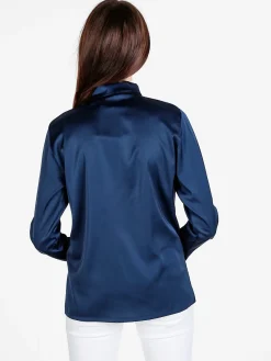 Frenetika Camicia donna effetto seta a maniche lunghe