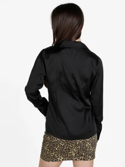 Frenetika Camicia donna effetto seta a maniche lunghe