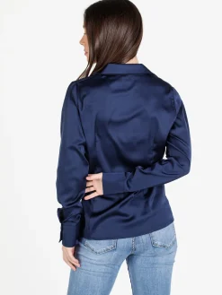 Frenetika Camicia donna effetto seta a maniche lunghe