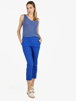 Frenetika Pantaloni classici da donna a gamba dritta con risvolto finale