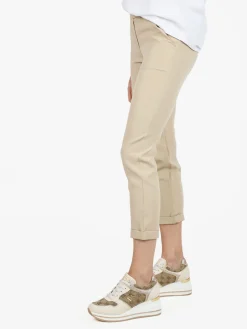 Frenetika Pantaloni classici da donna a gamba dritta con risvolto finale