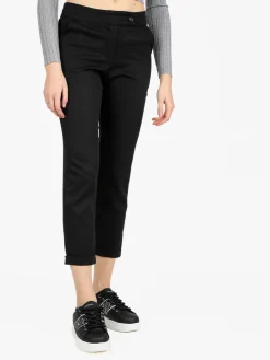 Frenetika Pantaloni classici da donna a gamba dritta con risvolto finale