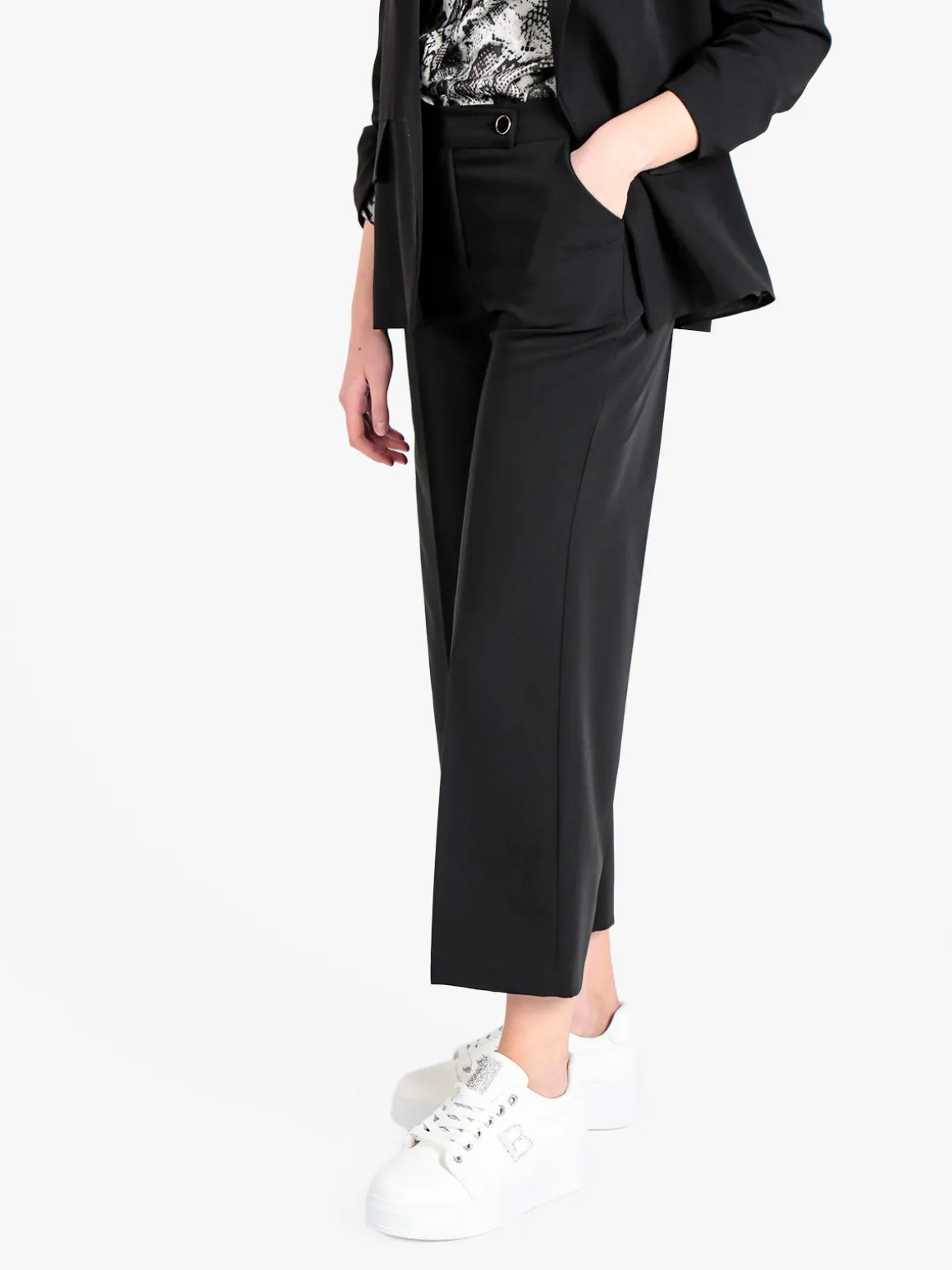 Frenetika Pantaloni da donna crop a palazzo