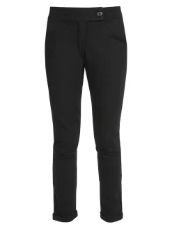 Frenetika Pantaloni donna a vita bassa con risvolto - nero