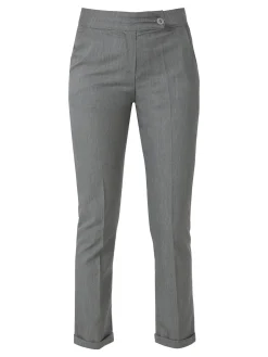 Frenetika Pantaloni donna a vita bassa con risvolto - grigio