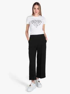 Frenetika Pantaloni donna crop con risvolto alto