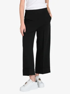 Frenetika Pantaloni donna crop con risvolto alto