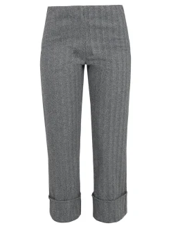 Frenetika Pantaloni donna culotte cropped spigati - grigio