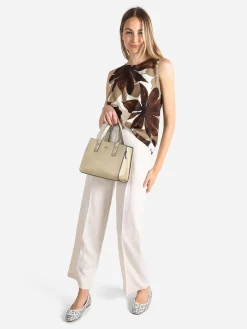 Frenetika Pantaloni donna in misto lino a gamba dritta