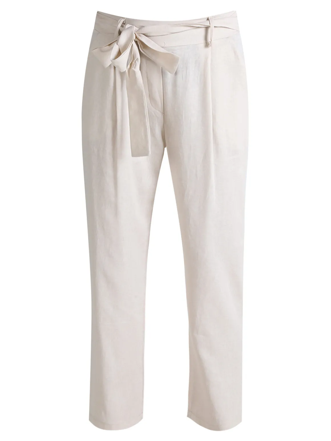 Frenetika Pantaloni donna in misto lino con cintura