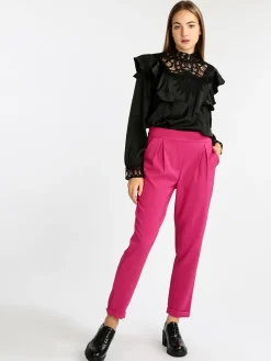 Frenetika Pantaloni eleganti donna con risvolto