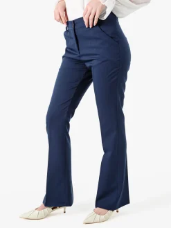 Frenetika Pantaloni eleganti da donna a zampa - blu scuro
