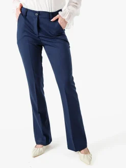 Frenetika Pantaloni eleganti da donna a zampa - blu scuro