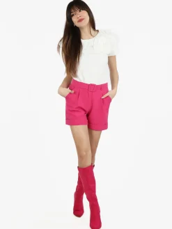Frenetika Shorts donna con cintura e risvolto