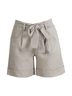 Frenetika Shorts donna in cotone risvolto e cintura