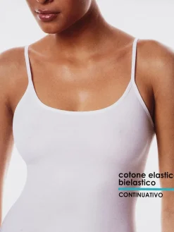 Garda Canottiera intima donna spalla fine in cotone
