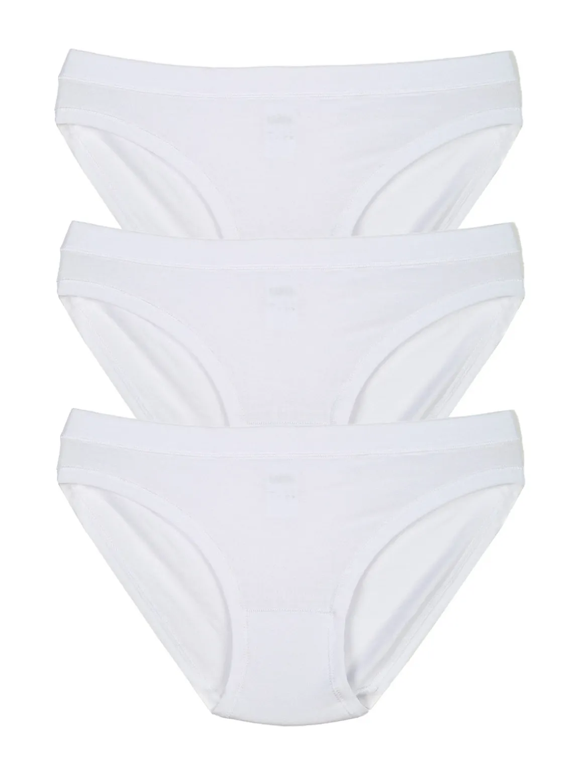 Garda Confezione da 3 slip mini da donna in cotone bielastico - bianco