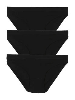 Garda Confezione da 3 slip mini da donna in cotone bielastico - nero