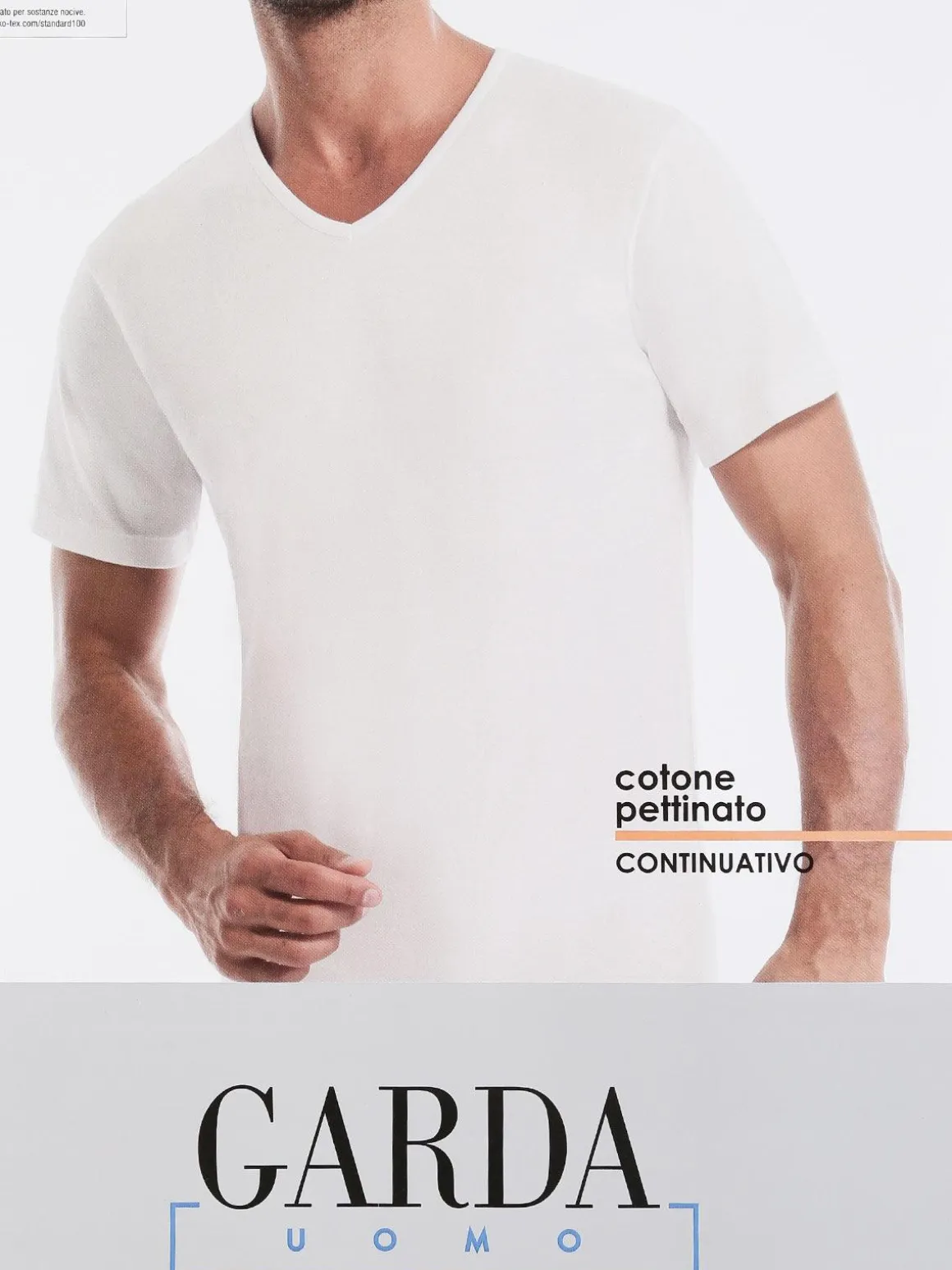 Garda T-shirt intima uomo scollo V in cotone