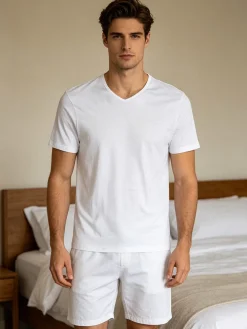 Garda T-shirt intima uomo scollo V in cotone