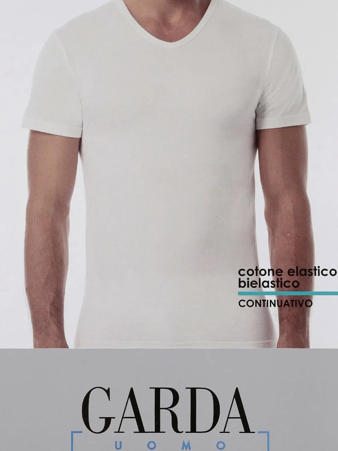 Garda T-shirt intima uomo scollo V in cotone bielastico