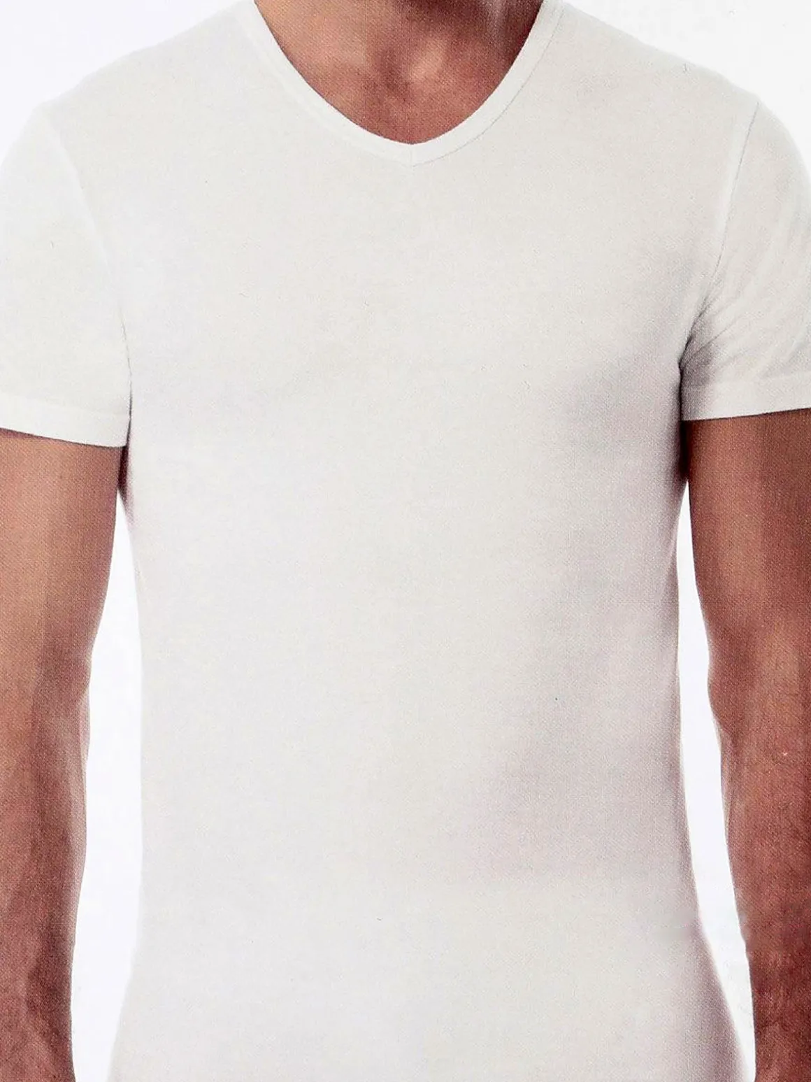 Garda T-shirt intima uomo scollo V in cotone bielastico