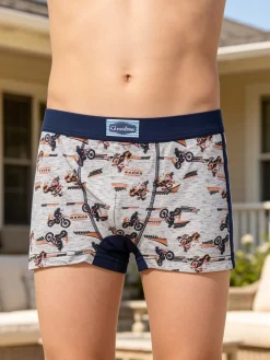 Gasolino Boxer da bambino in cotone con stampe - azzurro