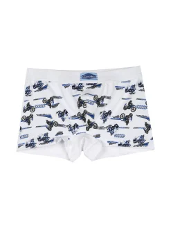Gasolino Boxer da bambino in cotone con stampe - bianco