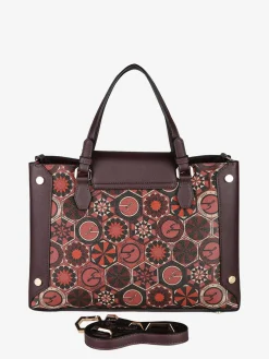 Gattinoni Borsa donna con doppi manici e stampe - bordeaux