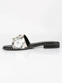 Gattinoni Ciabatte in pelle con logo