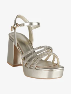 Gattinoni Sandali dorati con strass donna