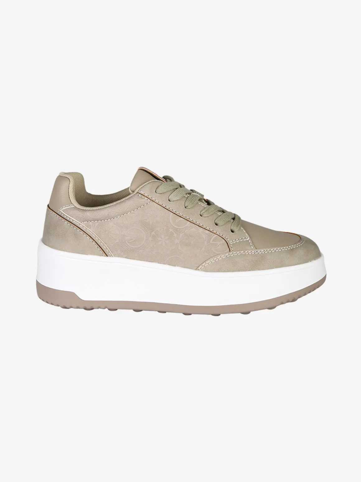 Gattinoni Sneakers donna stringate con platform - taupe