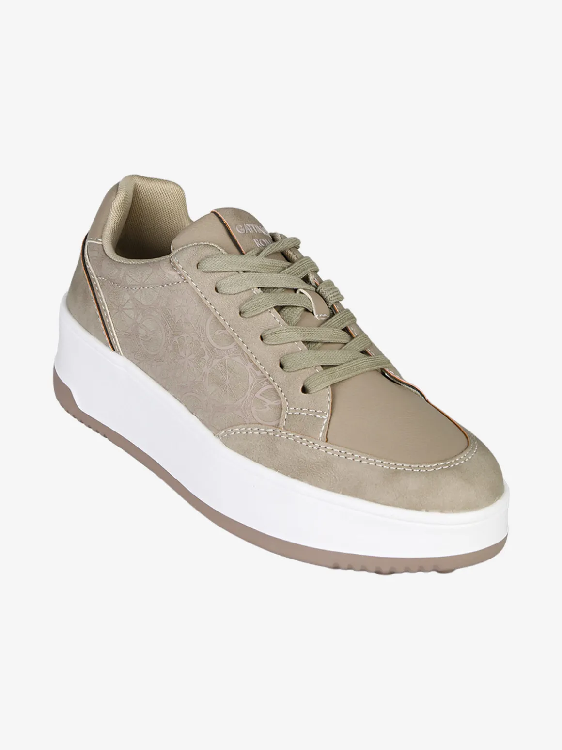 Gattinoni Sneakers donna stringate con platform - taupe