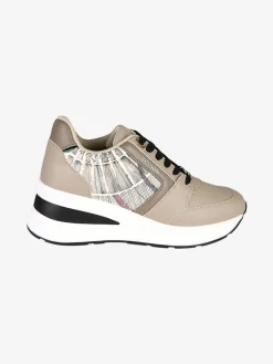 Gattinoni Sneakers donna stringate con zeppa - taupe