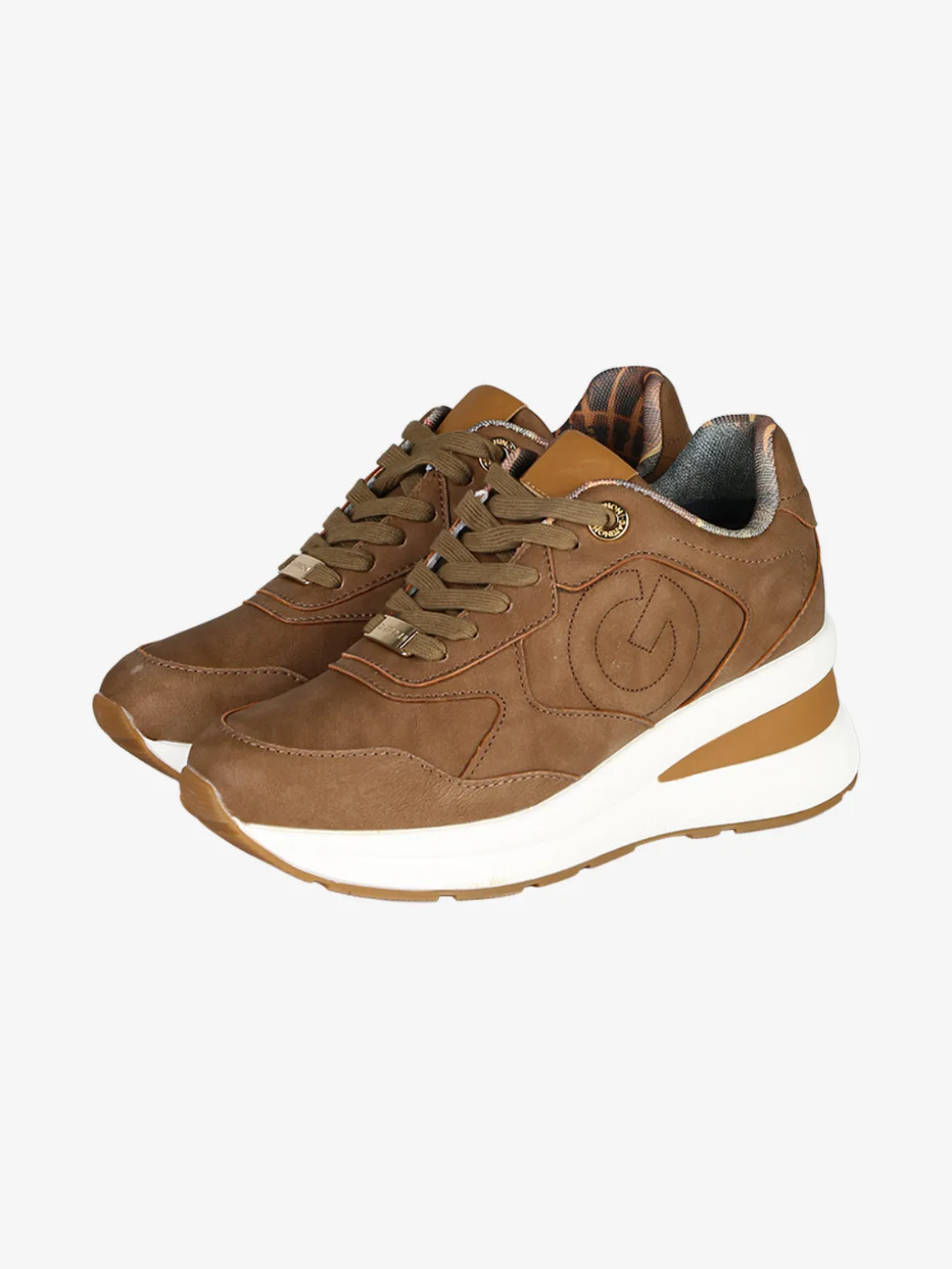 Gattinoni Sneakers donna stringate con zeppa - marrone