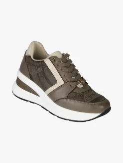 Gattinoni Sneakers donna stringate con zeppa - fango