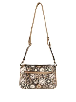 Gattinoni Tracolla donna multitasche con stampe - taupe