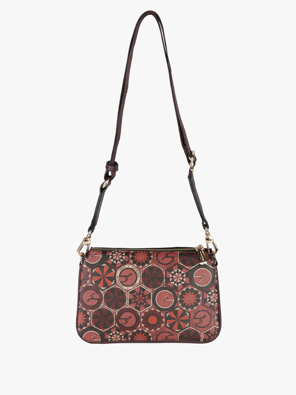 Gattinoni Tracolla donna multitasche con stampe - bordeaux