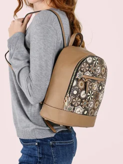 Gattinoni Zainetto donna con stampe geometriche - taupe