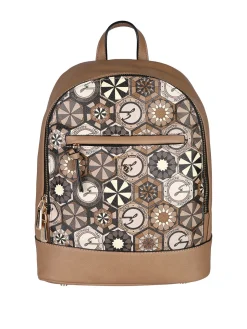 Gattinoni Zainetto donna con stampe geometriche - taupe