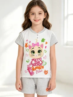 44 Gatti Pigiama corto bambina in cotone