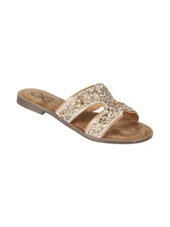 Gavi Ciabatte donna con strass e pietre colorate