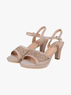 Gavi Sandali donna glitter con tacco e plateau