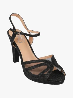 Gavi Sandali donna glitter con tacco e plateau