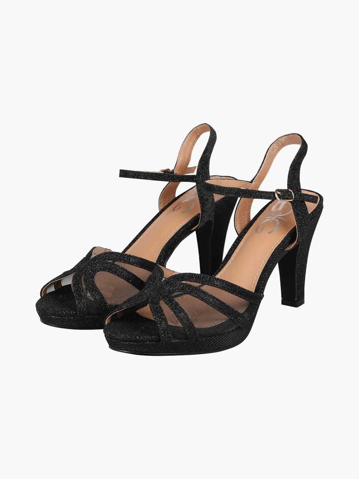 Gavi Sandali donna glitter con tacco e plateau