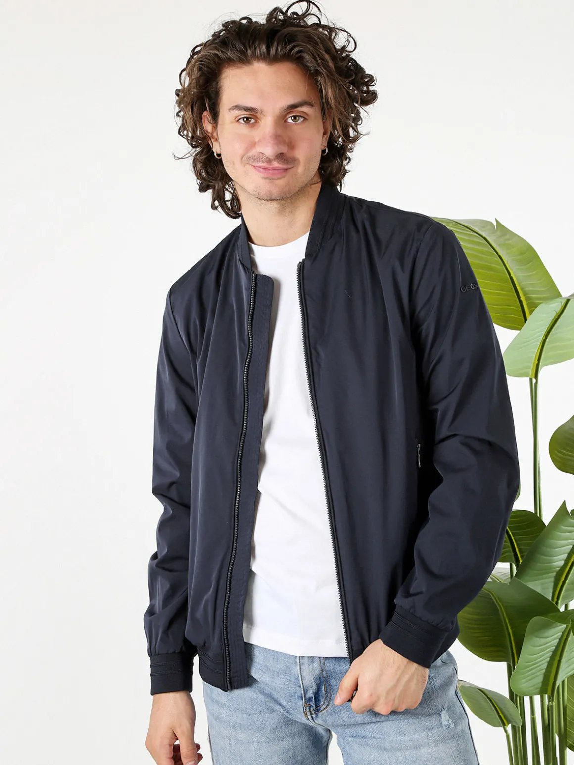 Geox AVOLA giacca bomber da uomo con zip - blu scuro